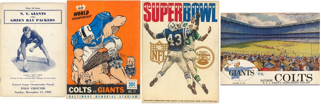 Super Bowl and World Championship Program Lot of (12) with 1938 and 1958 Programs!